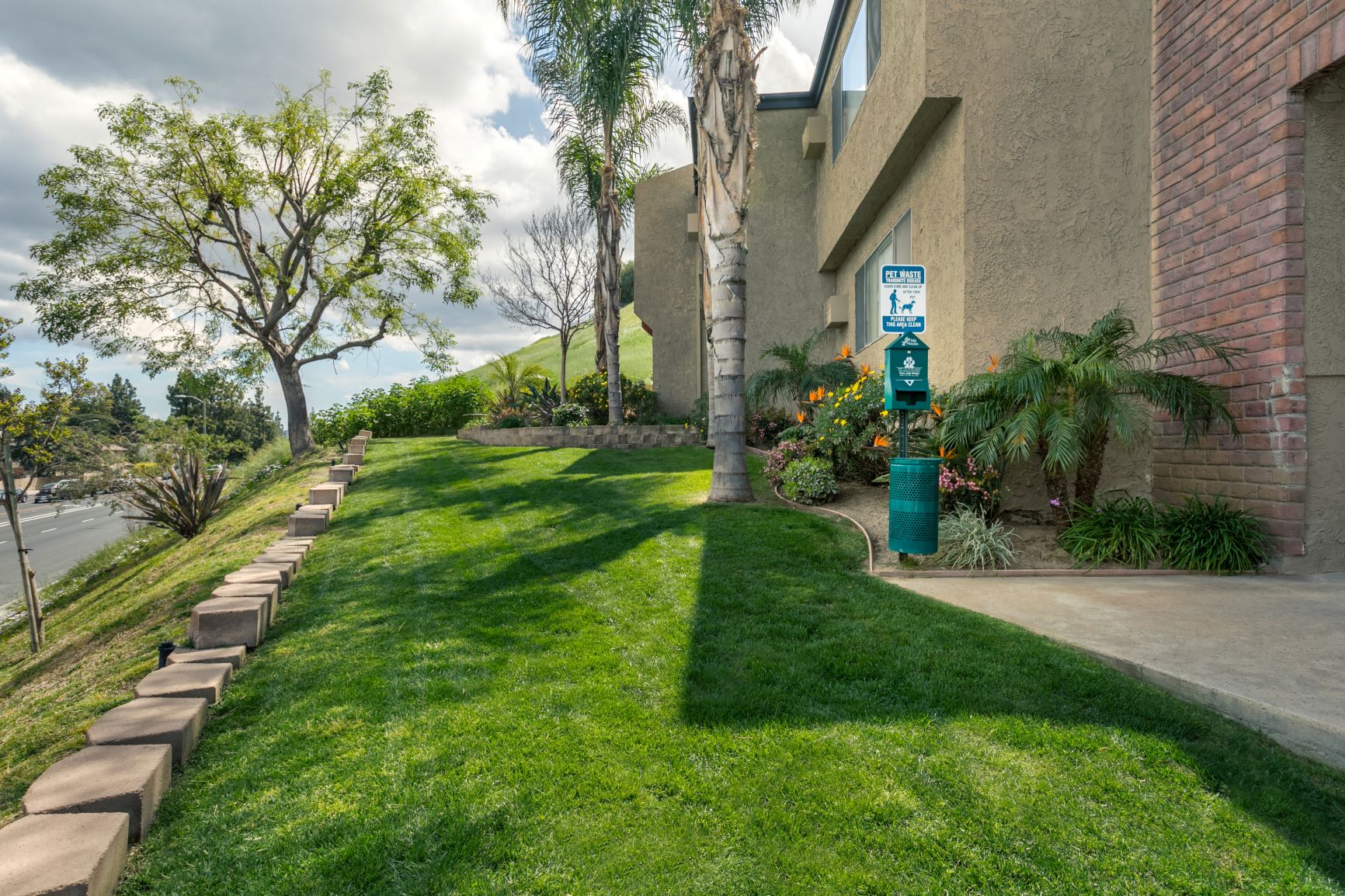 Apartments in West Hills for Rent - Topanga - Grassy Courtyard with Palm Trees
