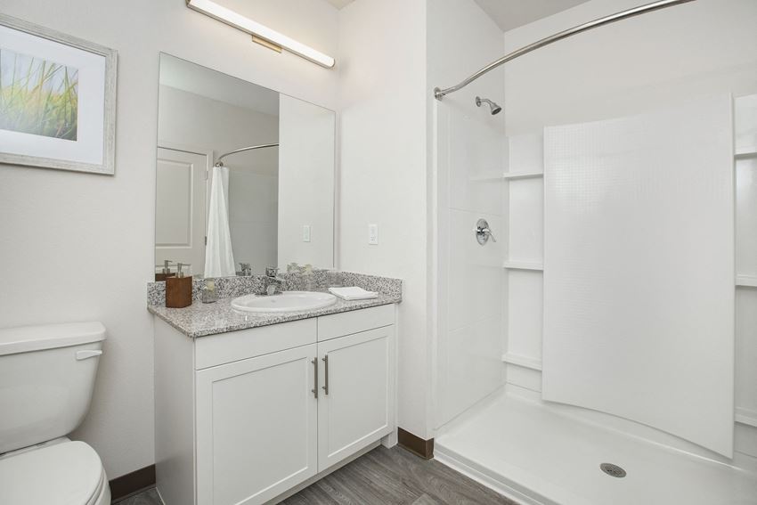 Vintage at the Crossing l Senior Apartments in Reno, NV l Bathroom Bathroom l Reno, NV 89521 l Vintage at the Crossing Apt Homes Senior Apt Homes