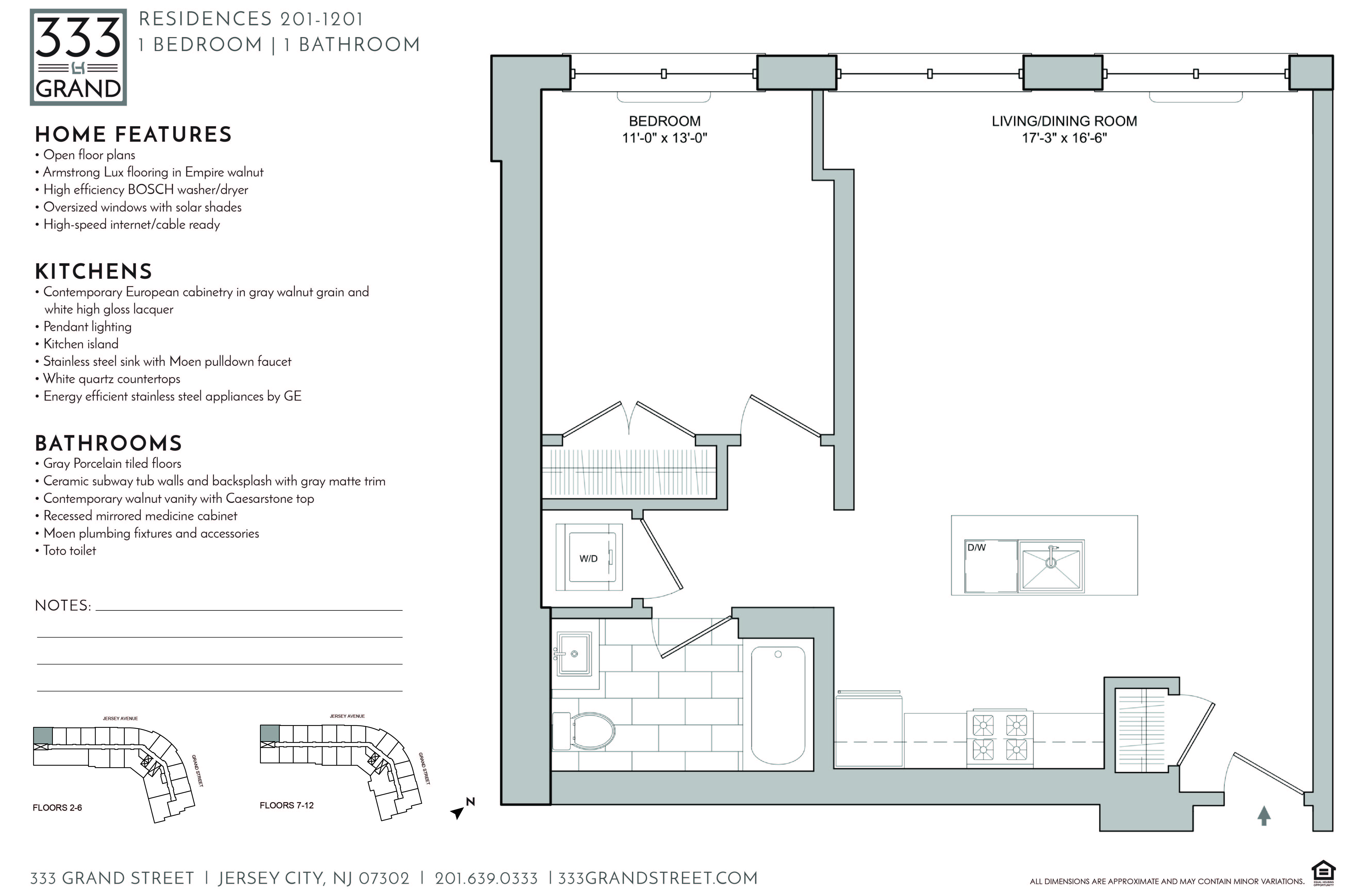 333 GRAND - 1 BEDROOM FLOOR PLAN AA