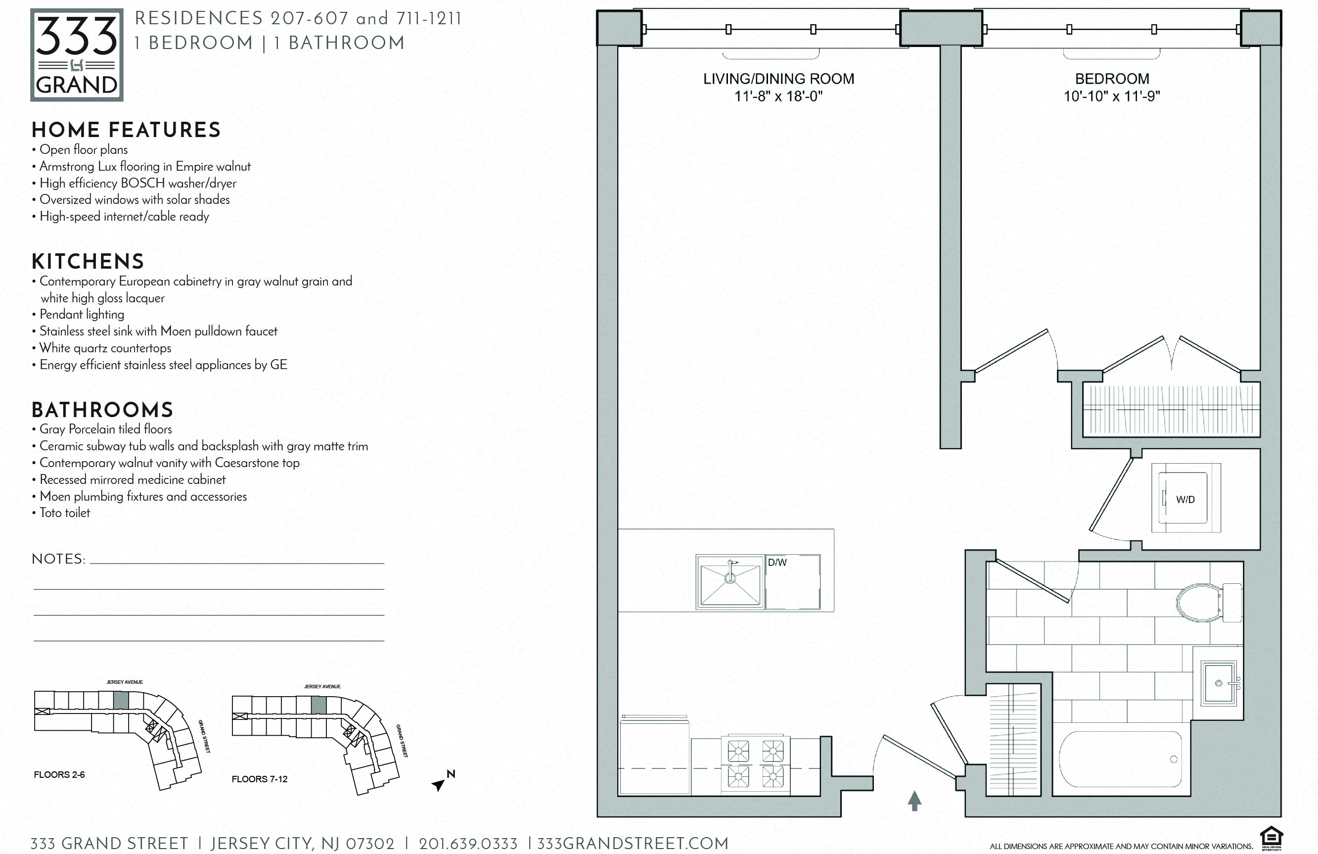 333 GRAND - 1 BEDROOM FLOOR PLAN AE