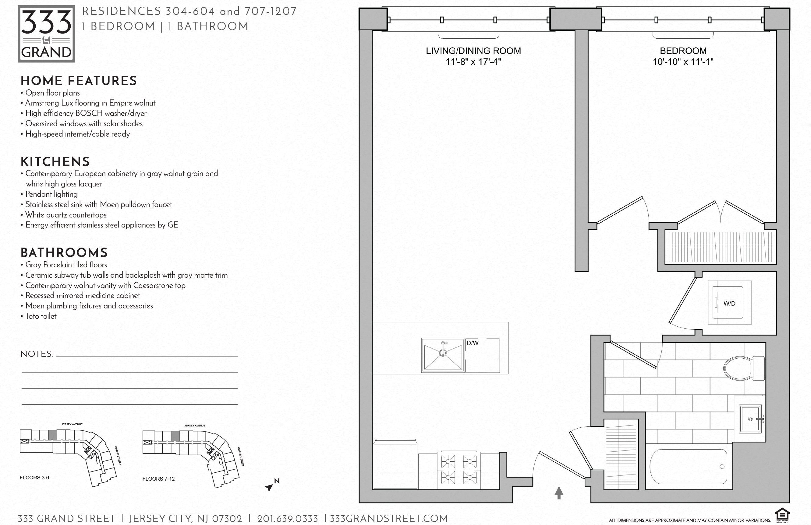 333 GRAND - 1 BEDROOM FLOOR PLAN AN