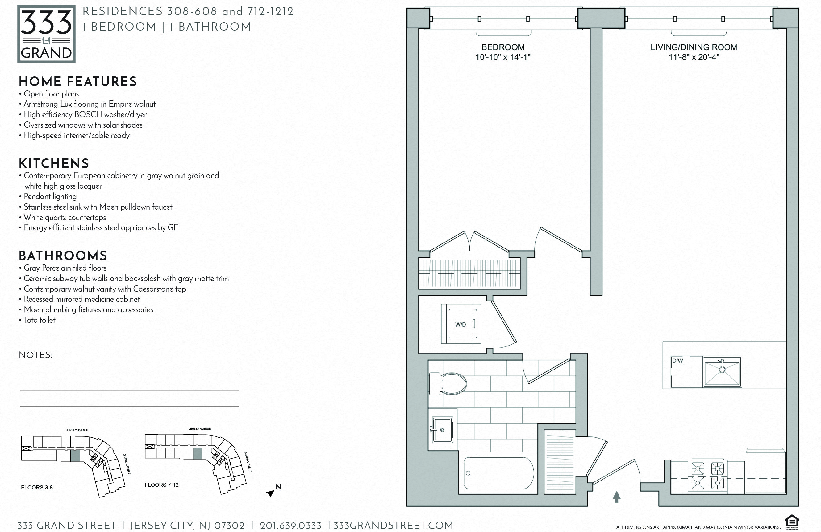 333 GRAND - 1 BEDROOM FLOOR PLAN AO