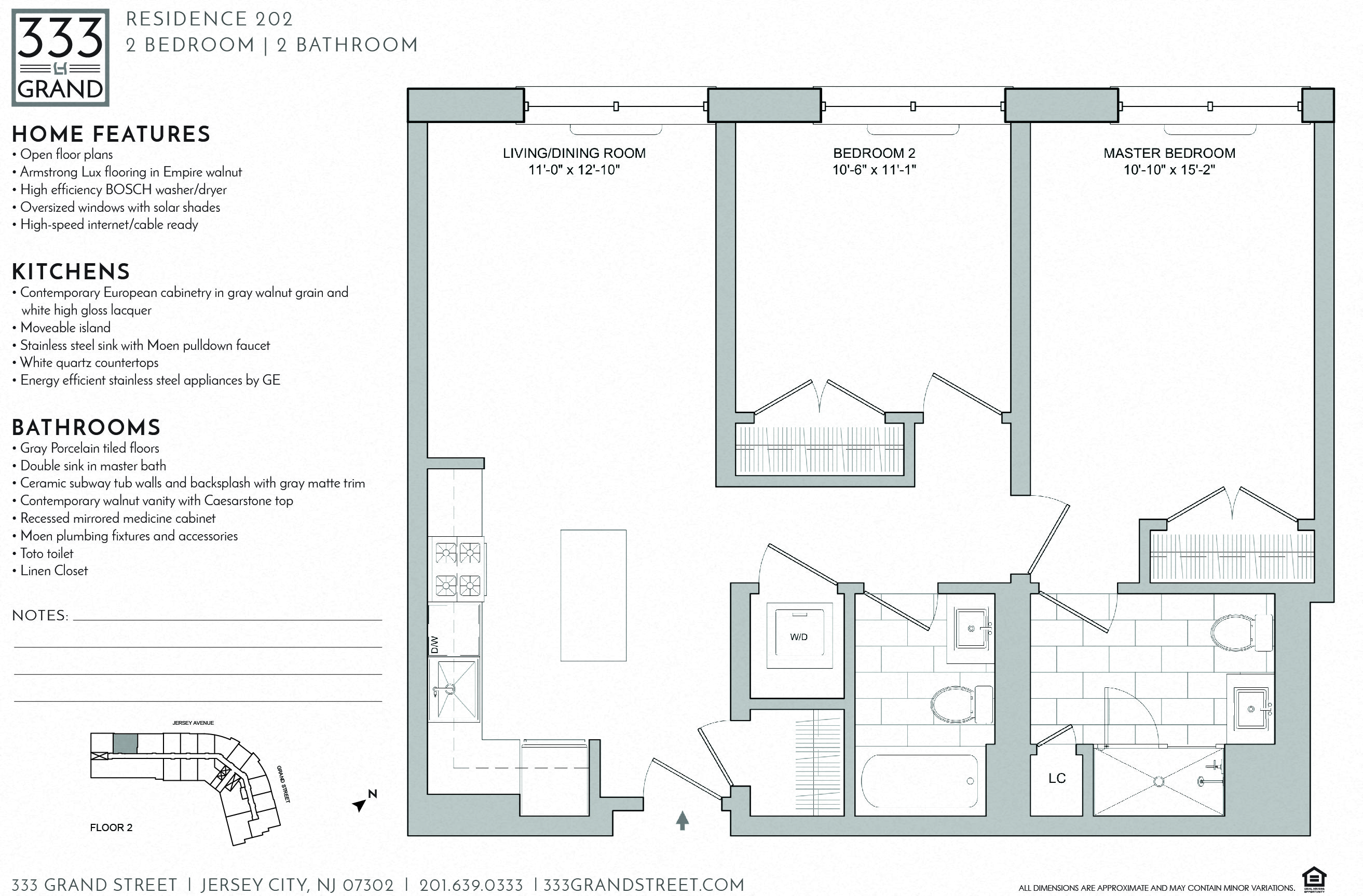 333 GRAND - 2 BEDROOM FLOOR PLAN AA