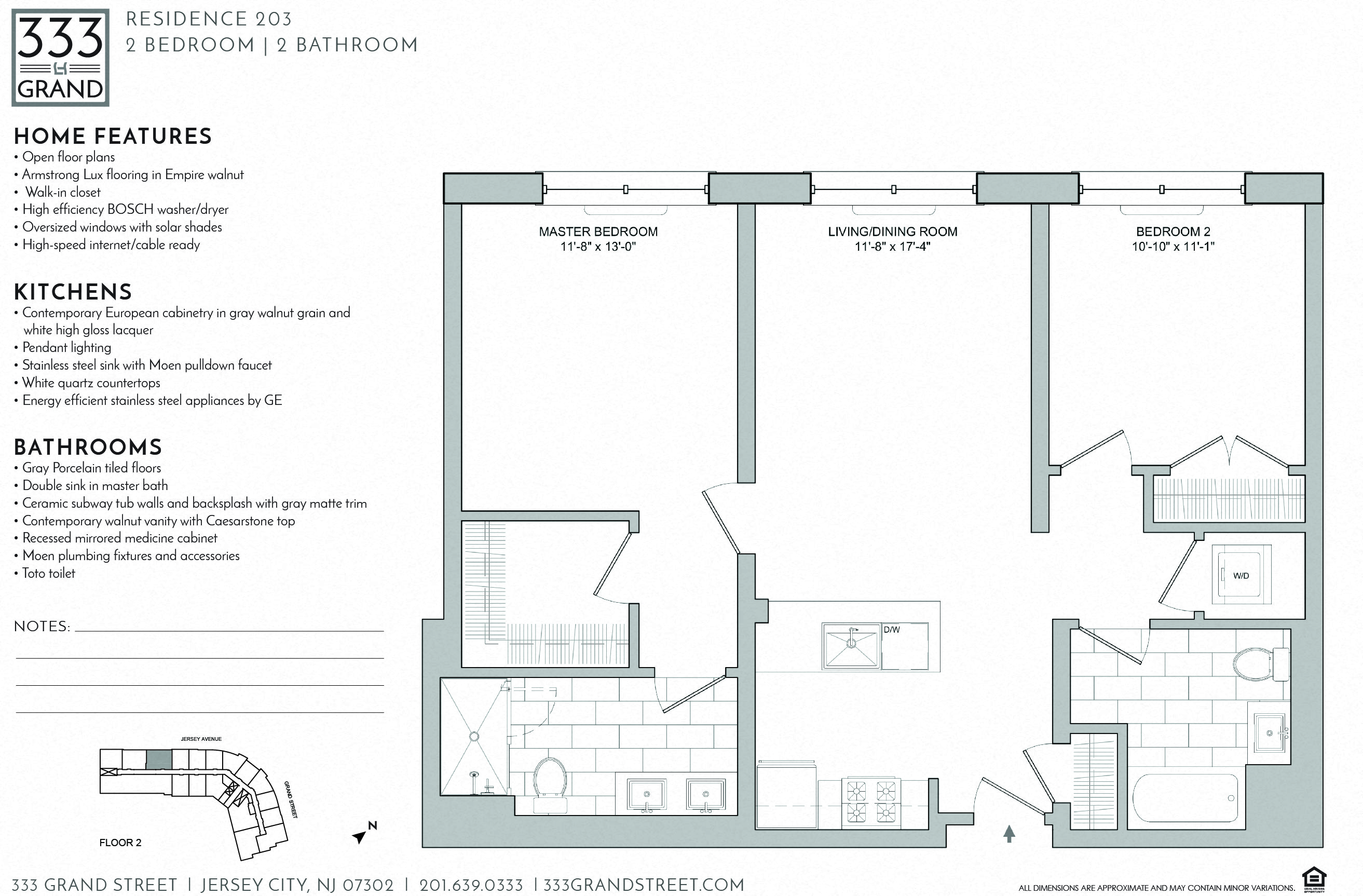 333 GRAND - 2 BEDROOM FLOOR PLAN AB