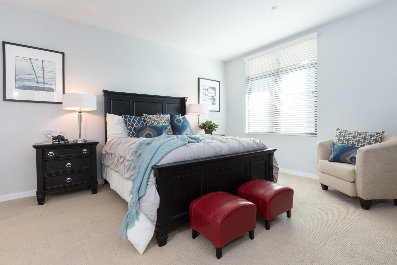 Bedroom with large windows