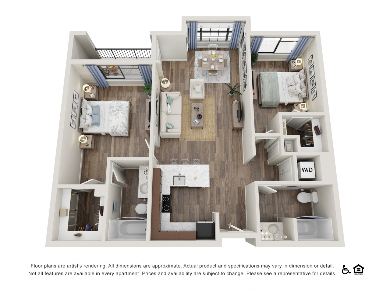 2BR A 3D FloorPlan At The Kearney Plaza