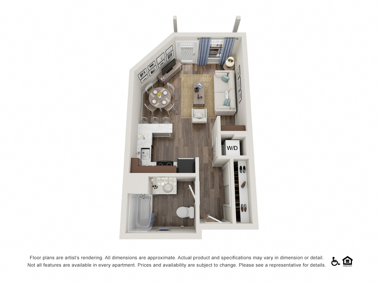 Studio E2 3D FloorPlan At The Kearney Plaza