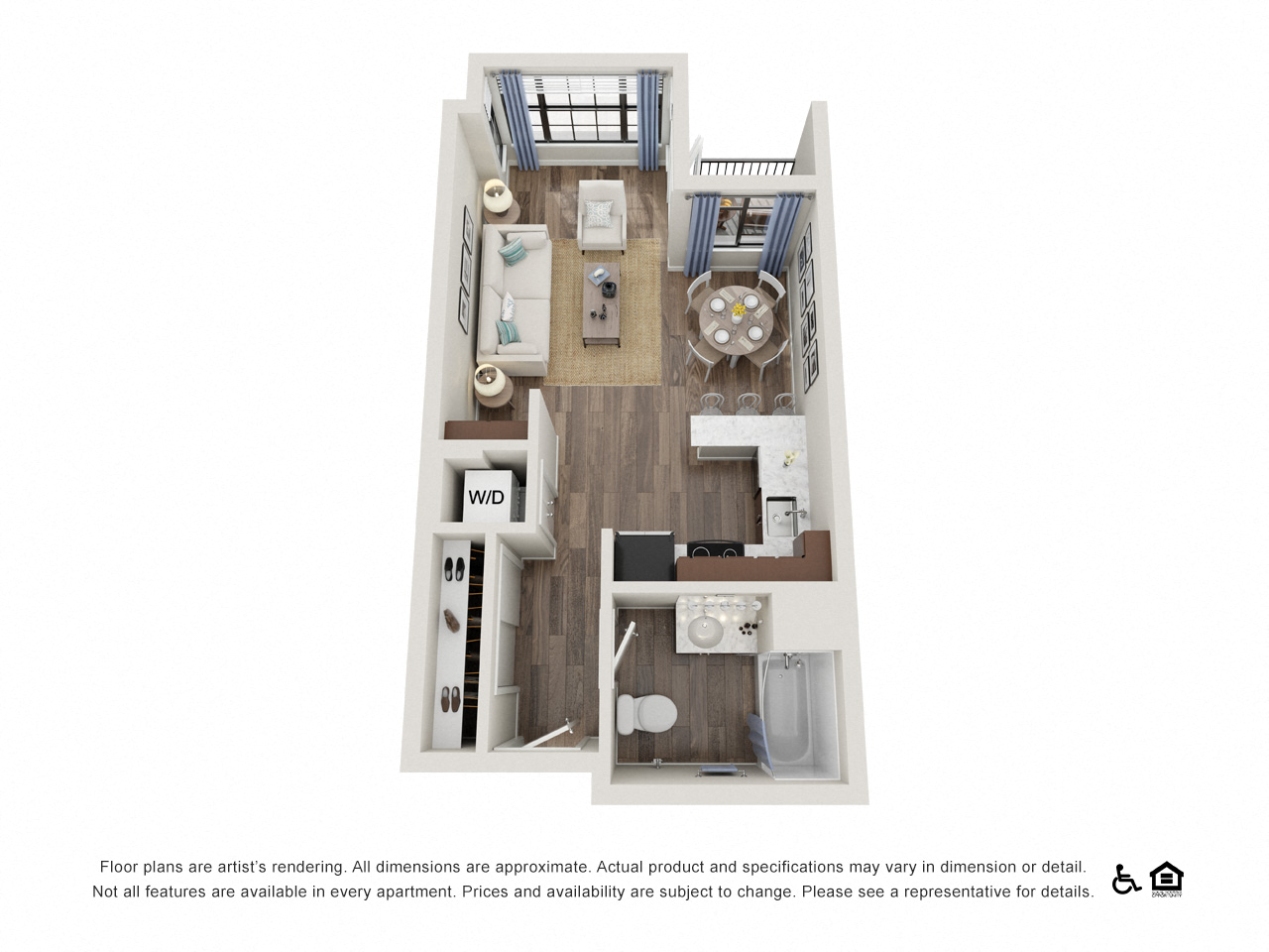Studio E3 3D FloorPlan At The Kearney Plaza
