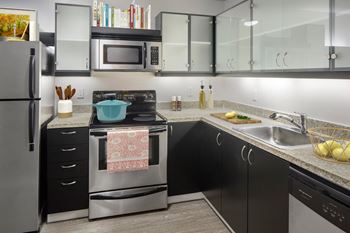 Modern Kitchen Appliances at The Louisa Apartments in Portland, Oregon 