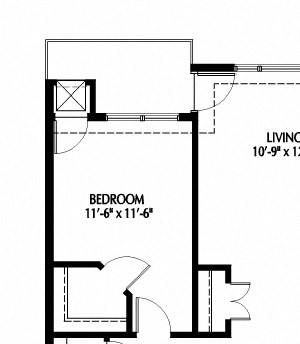 808 Berry_One Bedroom_Floor Plan