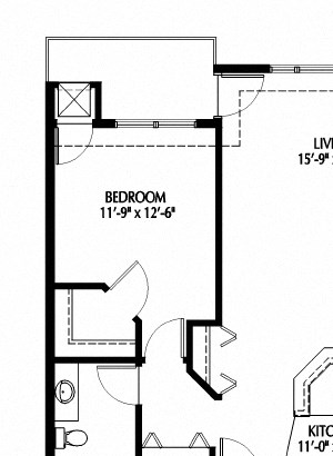 808 Berry_One Bedroom_Floor Plan