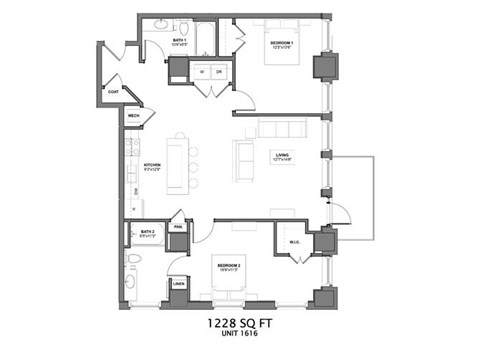 2 Bedroom Floor Plan