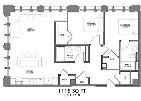 2 Bedroom Floor Plan