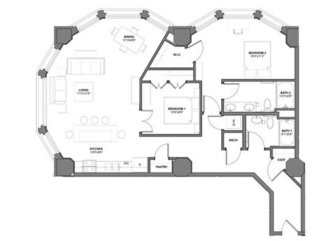 2 Bedroom Floor Plan