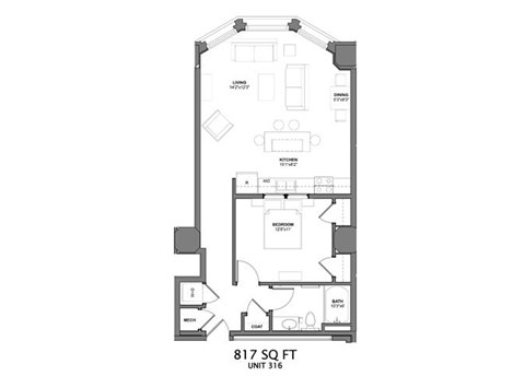 1 Bedroom Floor Plan