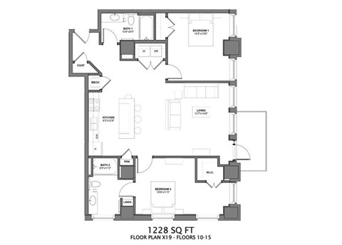 2 Bedroom Floor Plan