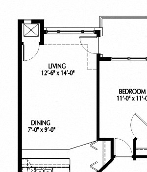 One bedroom floor plan One Bedroom A-ABC