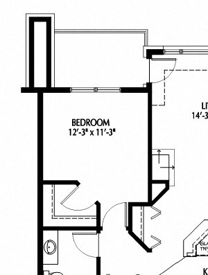 One bedroom floor plan One Bedroom D-B