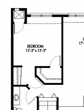 One bedroom floor plan One Bedroom H