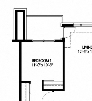 Two Bedroom floor plan Two Bedroom E
