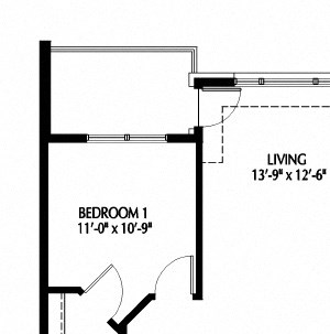 Two Bedroom floor plan Two Bedroom M