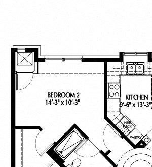 Two Bedroom floor plan Two Bedroom Penthouse A