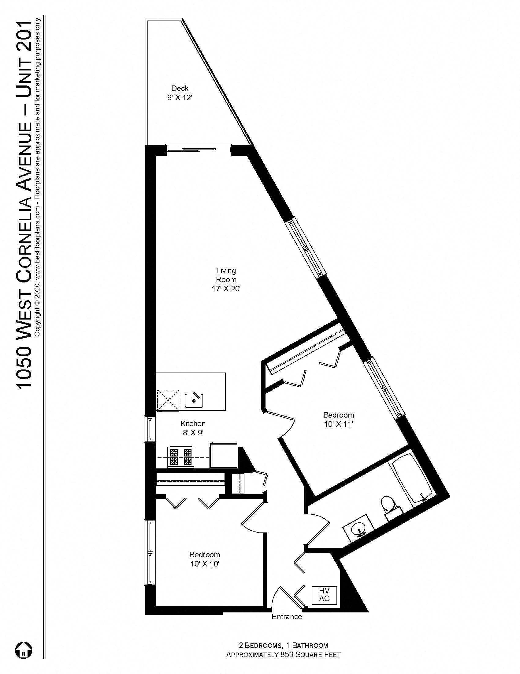 2 Bed  1 Bath