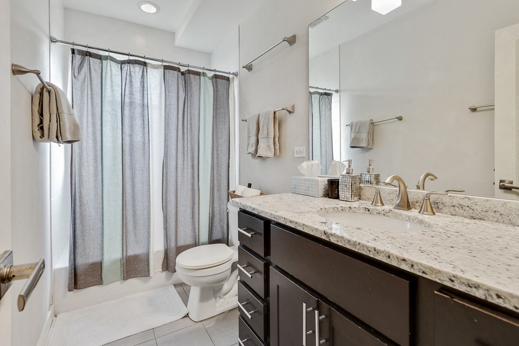 a bathroom with a sink and a toilet and a shower