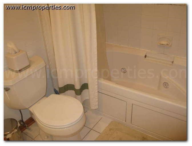 a bathroom with a toilet and a bath tub