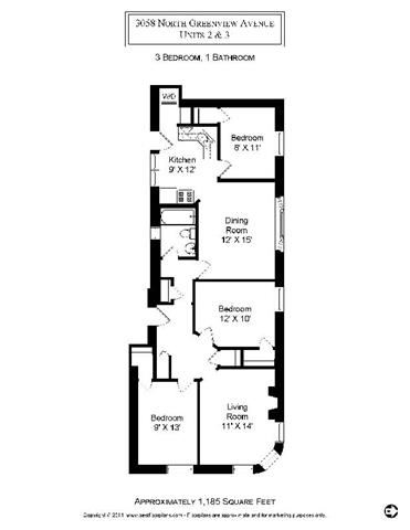 3 Bed, 1 Bath