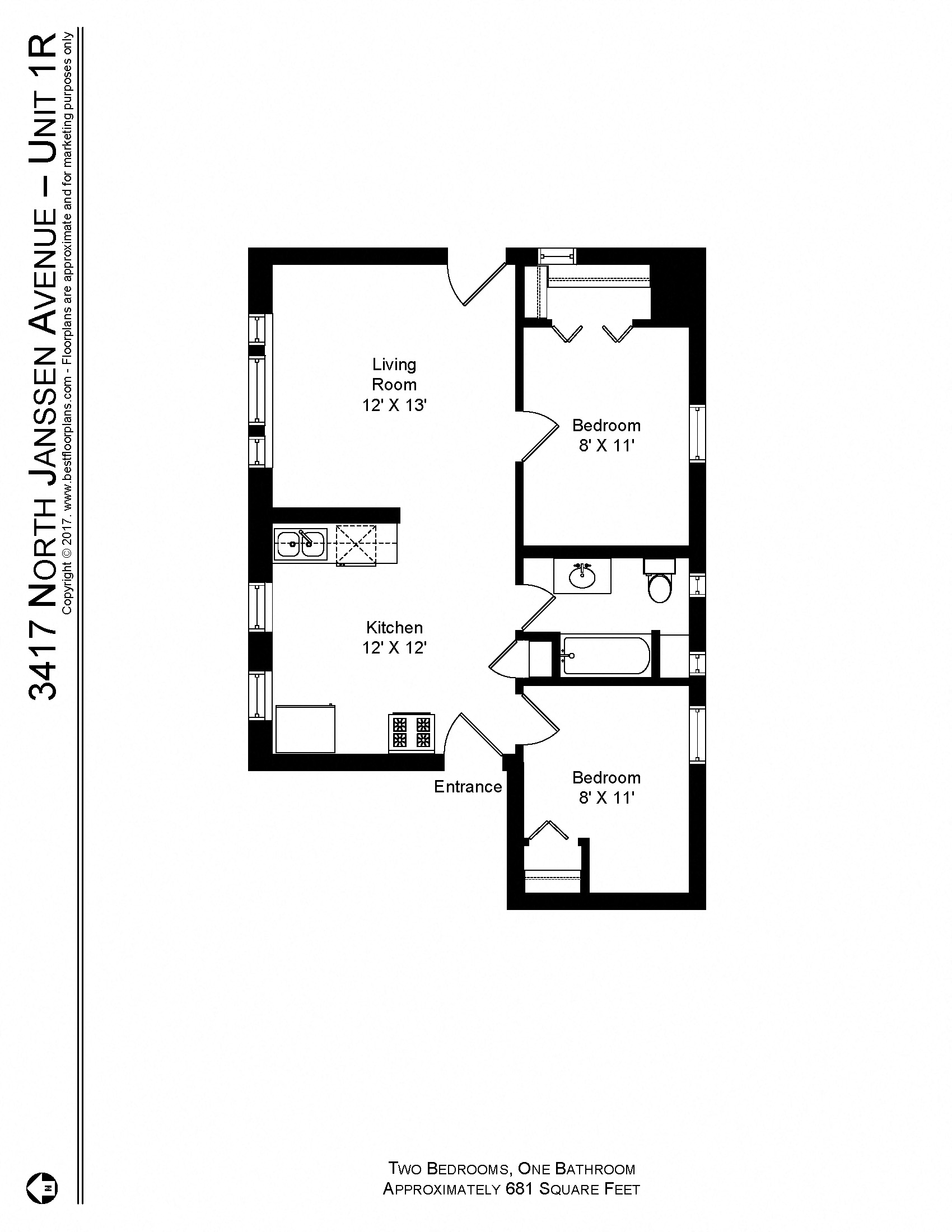 2 Bedroom - 1 Bath Rehab