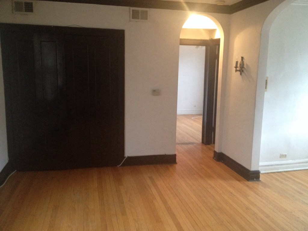 the living room and dining room from the hallway