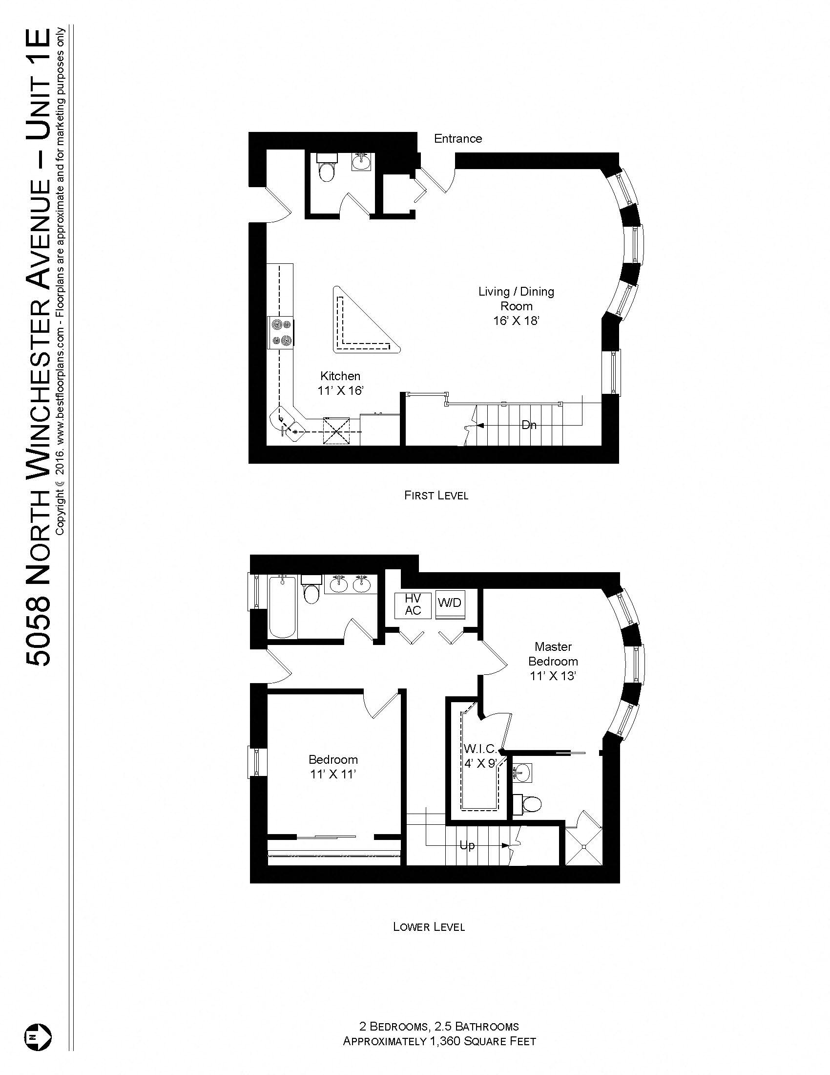 2 Bedroom - 2.5 Bath Modern Rehab