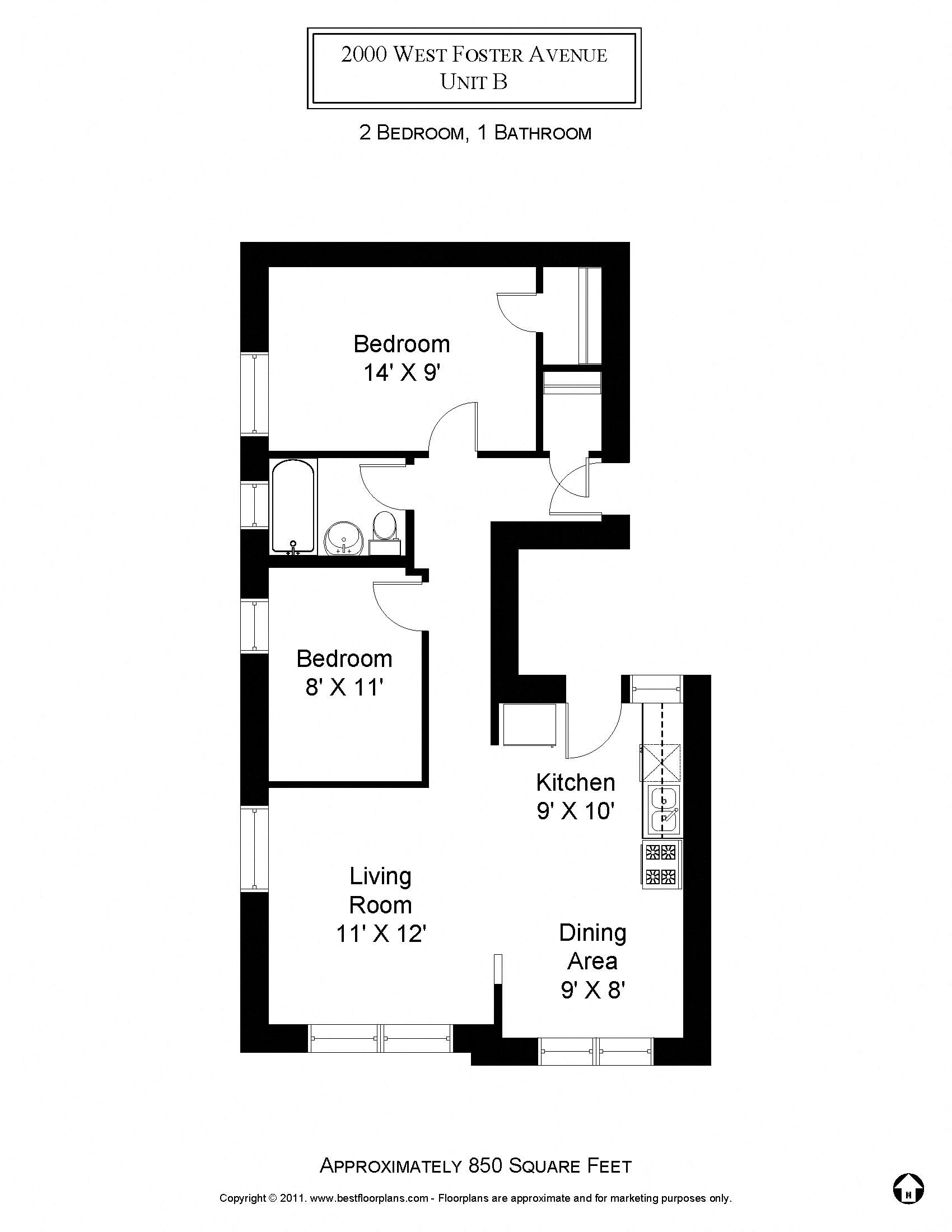 2 Bedroom - 1 Bath  Modern  Rehab