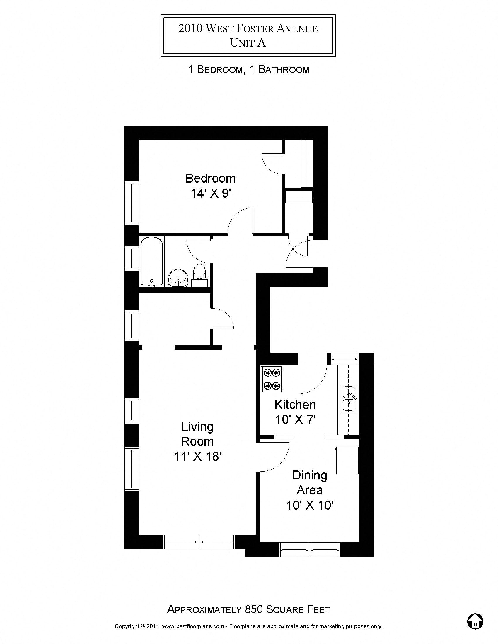 1 Bedroom - 1 Bath