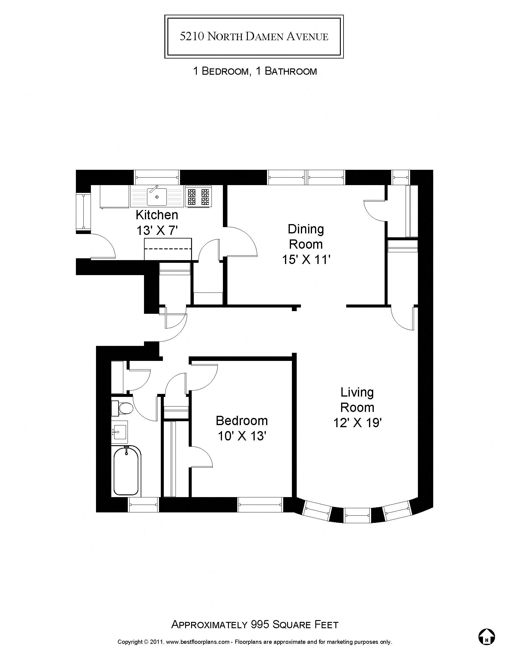 1 Bedroom - 1 Bath  Vintage - Damen
