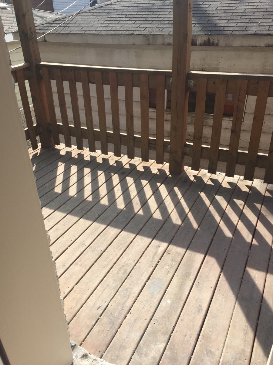 the deck has been cleaned and is ready for us to install the new decking