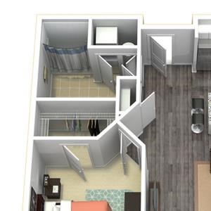 1 Bed - 1 Bath, 762 sq ft, A1 FloorPlan