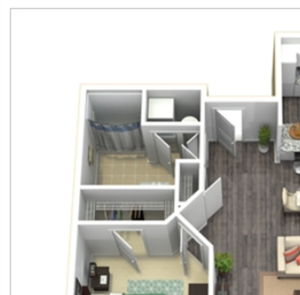 1 Bed - 1 Bath, 812 sq ft, A3 FloorPlan