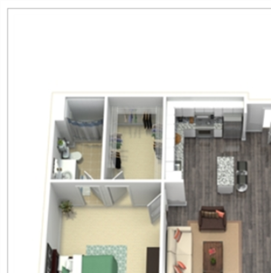 2 Bed - 2 Bath, 1147 sq ft, B4 FloorPlan