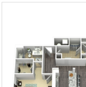 2 Bed - 2 Bath, 1207 sq ft, B8 FloorPlan