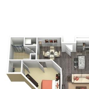 2 Bed - 2 Bath, 1262 sq ft, B9 FloorPlan