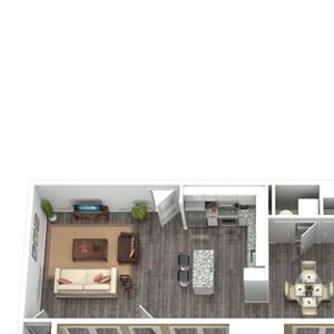 1 Bed - 1 Bath, 965 sq ft, T2 FloorPlan