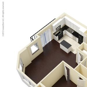 1 Bed, 1 Bath, 817 sq. ft. A2