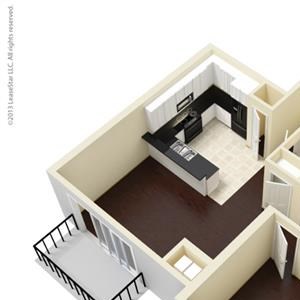 1 Bed, 1 Bath, 763 sq. ft. A3
