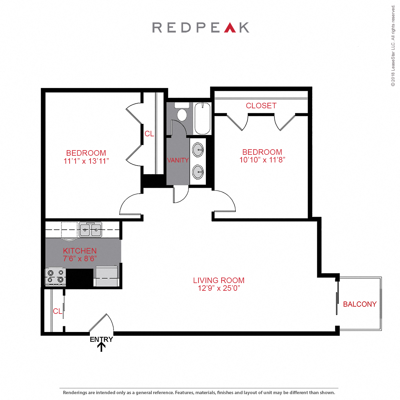 Plan B1 - Two Bedroom
