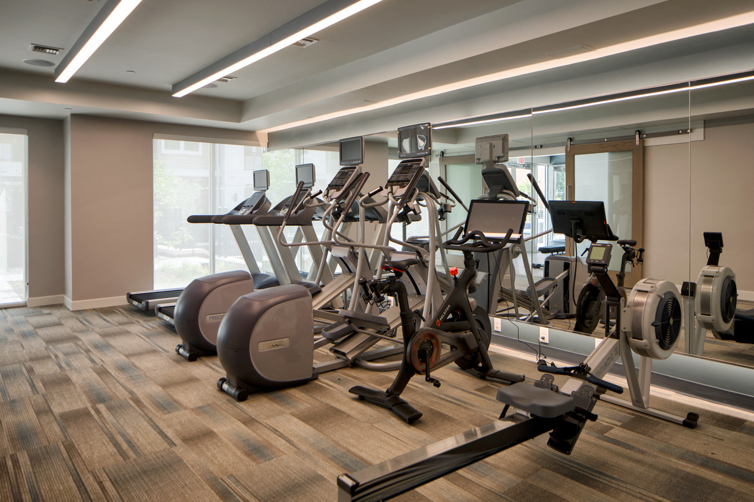 Fitness center designed to help you meet your goals with Precor® equipment, kettle bells, dumbbells, treadmills, ellipticals, Fitness On Demand™ and yoga studio