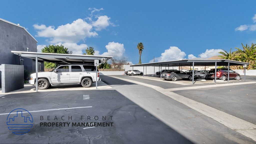 the parking lot at the beach front property management office