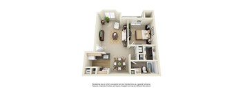 1 Bedroom 1 Bathroom Floor Plan at Enclave at Lake Underhill, Florida, 32803