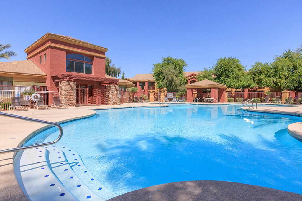 the swimming pool at our apartments
